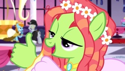 Size: 854x480 | Tagged: safe, artist:dwk, edit, edited screencap, screencap, carlotta, tree hugger, pony, totally legit recap, g4, make new friends but keep discord, reaction image, suddenly hands, thumbs up, unnamed character, unnamed pony