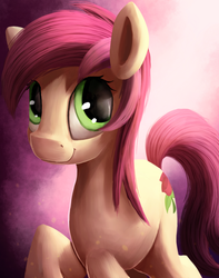 Size: 1182x1500 | Tagged: safe, artist:camyllea, roseluck, earth pony, pony, g4, female, raised hoof, smiling, solo