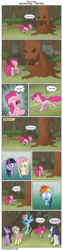 Size: 860x3438 | Tagged: safe, artist:icyfie, fluttershy, pinkie pie, rainbow dash, rarity, twilight sparkle, friendship is magic, g4, alternate ending, bad end, laughter song, screaming, stray stories, tree