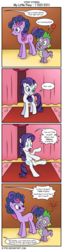Size: 660x2600 | Tagged: safe, artist:icyfie, rarity, spike, twilight sparkle, friendship is magic, g4, abuse, alternate ending, comic, heart, heartbreak, scared, shipping denied, spikeabuse, stray stories