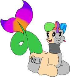 Size: 946x1036 | Tagged: safe, artist:andandampersand, oc, oc only, oc:andandampersand, merpony, flat colors, multiple heads, simple background, solo, three heads, transparent background