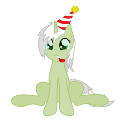 Size: 2273x2145 | Tagged: safe, artist:starstridepony, oc, oc only, oc:doodled, pony, unicorn, doodledpony, female, hat, high res, mare, party hat, simple background, solo, transparent background