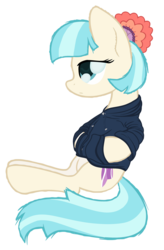Size: 1823x2783 | Tagged: safe, artist:starstridepony, coco pommel, g4, clothes, cute, female, fluffy, hoodie, simple background, sitting, solo, transparent background