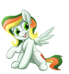 Size: 1400x1500 | Tagged: safe, derpibooru exclusive, oc, oc only, oc:sweety leaf, pegasus, pony, 2017 community collab, derpibooru community collaboration, simple background, smiling, solo, transparent background