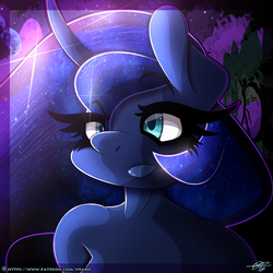 Size: 2500x2500 | Tagged: safe, artist:vrabo, princess luna, anthro, g4, bust, female, high res, nudity, portrait, shading, solo