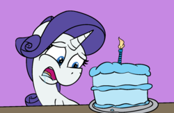 Size: 1200x782 | Tagged: safe, artist:cowsrtasty, rarity, pony, g4, cake, drool, female, food, rarity looking at food, solo