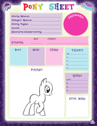Size: 1237x1600 | Tagged: safe, official, tails of equestria, reference sheet, rpg, text