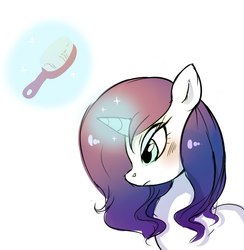 Size: 625x641 | Tagged: artist needed, safe, rarity, pony, my little brony risovach, g4, brush, female, magic, solo, telekinesis