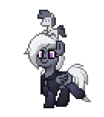 Size: 203x228 | Tagged: safe, oc, oc only, oc:aureai gray, pegasus, pony, pony town, animated, clothes, female, gif, mare, plushie, simple background, solo, transparent background, trot cycle, trotting
