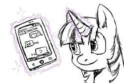 Size: 1200x800 | Tagged: artist needed, safe, twilight sparkle, g4, messenger, phone, russian