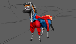 Size: 1400x807 | Tagged: safe, artist:zebrine, oc, oc only, pony, zebra, armor, male, solo