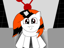 Size: 1600x1200 | Tagged: safe, artist:steamyart, oc, oc only, oc:phenioxflame, pony, broken horn, horn, looking up, solo