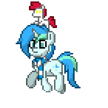 Size: 220x220 | Tagged: safe, oc, oc only, oc:cyan lightning, pony, unicorn, pony town, animated, clothes, gif, male, plushie, scarf, simple background, solo, stallion, transparent background, trot cycle, trotting