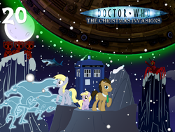 Size: 1024x768 | Tagged: safe, artist:bronybyexception, artist:theevilflashanimator, derpy hooves, dinky hooves, doctor whooves, queen chrysalis, time turner, pegasus, pony, windigo, g4, advent calendar, christmas, doctor who, female, mare, the doctor