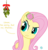 Size: 2022x2104 | Tagged: safe, artist:arifproject, part of a set, fluttershy, pony, g4, arif's mistletoe pone, denied, dialogue, female, flower, high res, mistletoe, rose, simple background, solo, transparent background, vector