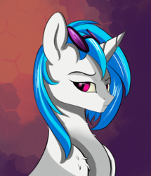Size: 1280x1490 | Tagged: safe, artist:vell221, dj pon-3, vinyl scratch, g4, female, glasses, looking at you, solo