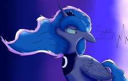 Size: 2200x1400 | Tagged: safe, artist:unbronydc, princess luna, g4, female, solo, windswept mane