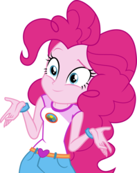 Size: 2726x3444 | Tagged: safe, artist:imperfectxiii, pinkie pie, equestria girls, g4, my little pony equestria girls: legend of everfree, clothes, female, high res, shorts, shrug, simple background, solo, transparent background, vector