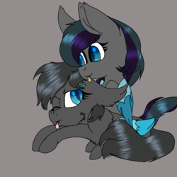 Size: 2000x2000 | Tagged: safe, artist:brokensilence, oc, oc only, oc:moonlitti, oc:moonlitti dusk, oc:seachell, bat pony, pony, :p, >:p, blue eyes, cute, fangs, fluffy, high res, tongue out