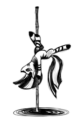 Size: 3300x5100 | Tagged: safe, artist:flamevulture17, zecora, zebra, g4, absurd resolution, balancing, black and white, female, grayscale, monochrome, solo, staff, upside down