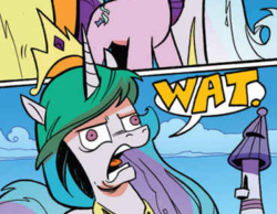 Size: 369x286 | Tagged: safe, artist:andypriceart, princess celestia, chaos theory (arc), idw, spoiler:comic, spoiler:comic49, accord (arc), andy you magnificent bastard, cloud, derp, faic, in all disorder a secret order, majestic as fuck, part the second: in all chaos there is a cosmos, reaction image, wat