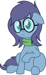 Size: 1957x3205 | Tagged: safe, artist:manual-monaro, oc, oc only, oc:aural harmony, earth pony, pony, 2017 community collab, derpibooru community collaboration, clothes, floppy ears, glasses, looking at you, raised hoof, scarf, simple background, sitting, solo, transparent background