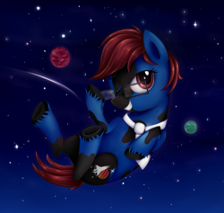 Size: 1449x1375 | Tagged: safe, artist:thebowtieone, oc, oc only, pony, glasses, male, necktie, solo, space, stallion