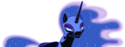 Size: 7879x3000 | Tagged: safe, artist:dashiesparkle, nightmare moon, g4, the cutie re-mark, absurd resolution, female, simple background, smirk, solo, transparent background, vector