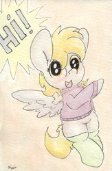 Size: 688x1057 | Tagged: safe, artist:slightlyshade, derpy hooves, pegasus, pony, g4, clothes, female, mare, socks, solo, sweater