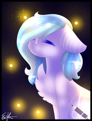 Size: 1222x1600 | Tagged: safe, artist:theellipelli, oc, oc only, oc:purpli neon, pony, chest fluff, solo