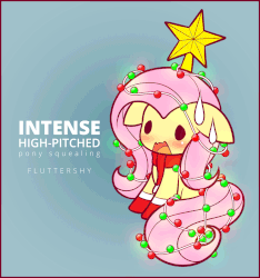 Size: 1125x1200 | Tagged: safe, artist:symbianl, fluttershy, pegasus, pony, g4, adorable distress, animated, blushing, christmas lights, christmas tree, clothes, cute, decoration, descriptive noise, female, floppy ears, fluttertree, gif, horse noises, mare, meme, no nose, scarf, shyabetes, solo, squee, sweat, tree