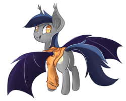 Size: 1292x1041 | Tagged: safe, artist:archego-art, oc, oc only, oc:echo, bat pony, pony, butt, clothes, hoodie, plot, simple background, solo, transparent background