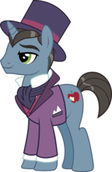 Size: 7760x11870 | Tagged: safe, artist:pink1ejack, pony, a hearth's warming tail, g4, absurd resolution, clothes, hat, james moriarty, scarf, sherlock, sherlock holmes, simple background, solo, top hat, transparent background, unnamed character, unnamed pony, vector