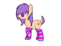 Size: 1200x900 | Tagged: safe, oc, oc only, deer pony, original species, clothes, simple background, socks, solo, striped socks, white background