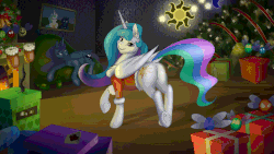Size: 1280x720 | Tagged: safe, artist:eqamrd, princess celestia, princess luna, queen chrysalis, smooze, alicorn, changeling, changeling queen, parasprite, pony, g4, 60 fps, adorasexy, animated, bedroom eyes, both cutie marks, bouncing, butt, celebration, christmas, christmas tree, clothes, crystal, cute, cutelestia, dancing, decoration, dock, drunk, drunk luna, drunklestia, featureless crotch, female, fireplace, gif, glare, horn, horn impalement, implied king sombra, lidded eyes, looking at you, looking back, looking back at you, lunabetes, majestic as fuck, mare, missing accessory, party hard, pekaface, plot, praise the sun, present, prone, raised hoof, raised leg, royal sisters, screen shake, sexy, shaking, stomping, sunbutt, tree, underhoof, wall of tags, wavy mouth