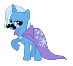 Size: 456x413 | Tagged: safe, artist:drlonepony, trixie, pony, unicorn, g4, facial hair, female, mare, moustache, simple background, solo, transparent background, vector