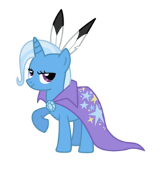 Size: 491x524 | Tagged: safe, artist:drlonepony, little strongheart, trixie, pony, unicorn, g4, feather, female, mare, simple background, solo, transparent background, vector