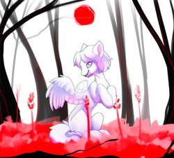 Size: 2000x1809 | Tagged: safe, artist:elvche, oc, oc only, pegasus, pony, blood moon, commission, moon, wings
