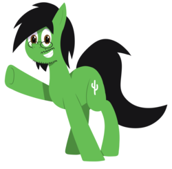 Size: 2216x2176 | Tagged: safe, artist:b-cacto, oc, oc only, oc:cactus needles, earth pony, pony, 2017 community collab, derpibooru community collaboration, grin, high res, looking at you, sidemouth, simple background, smiling, solo, transparent background