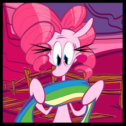 Size: 1280x1280 | Tagged: safe, artist:crackiepipe, part of a set, pinkie pie, rainbow dash, g4, tongue out