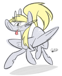 Size: 730x900 | Tagged: safe, artist:crackiepipe, derpy hooves, pegasus, pony, g4, female, mare, simple background, solo, tongue out, white background