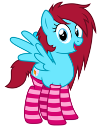 Size: 2400x3000 | Tagged: safe, artist:cheezedoodle96, derpibooru exclusive, oc, oc only, oc:autumn moon, pegasus, pony, 2017 community collab, derpibooru community collaboration, .svg available, clothes, cute, cutie mark, female, happy, looking at you, mare, ocbetes, open mouth, simple background, smiling, socks, solo, spread wings, striped socks, svg, transparent background, vector