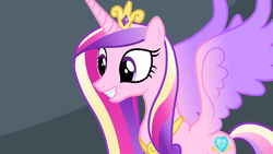 Size: 1920x1080 | Tagged: safe, screencap, princess cadance, alicorn, pony, equestria games (episode), g4, 1080p, female, grin, mare, smiling, solo, spread wings