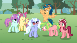 Size: 8000x4440 | Tagged: safe, artist:limedazzle, artist:rustle-rose, artist:the-mystery-of-doom, artist:themexicanpunisher, gloriosa daisy, indigo zap, lemon zest, sour sweet, sugarcoat, sunny flare, earth pony, pegasus, pony, unicorn, equestria girls, g4, my little pony equestria girls: friendship games, my little pony equestria girls: legend of everfree, ^^, absurd resolution, alternate mane six, alternate universe, c:, cute, equestria girls ponified, eyes closed, flying, glasses, goggles, grin, lidded eyes, looking at you, open mouth, ponified, raised hoof, shadow five, show accurate, smiling, smirk, spread wings