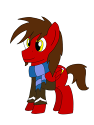 Size: 1200x1600 | Tagged: safe, artist:toyminator900, oc, oc only, oc:chip, pegasus, pony, clothes, jacket, scarf, simple background, solo, transparent background