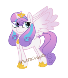 Size: 1400x1600 | Tagged: safe, artist:driverscissors, princess flurry heart, pony, g4, crown, eye clipping through hair, female, jewelry, older, regalia, solo, spread wings, watermark