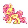 Size: 100x100 | Tagged: safe, artist:serenity, fluttershy, pegasus, pony, g4, animated, cute, female, gif, icon, pixel art, solo