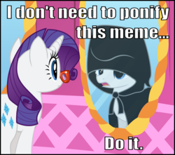 Size: 816x720 | Tagged: safe, alternate version, artist:eagle1division, rarity, pony, unicorn, g4, caption, carousel boutique, cloak, clothes, darth sidious, do it, evil kermit, female, glasses, image macro, mare, meme, mirror, ponified, reflection, solo, star wars, talking, template, vector