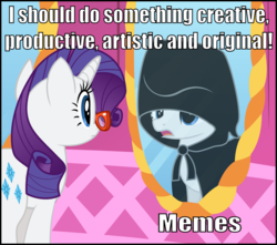 Size: 816x720 | Tagged: safe, alternate version, artist:eagle1division, rarity, pony, unicorn, g4, caption, carousel boutique, cloak, clothes, evil kermit, female, glasses, image macro, mare, meme, meta, mirror, reflection, solo, talking, template, vector