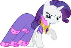 Size: 7994x5438 | Tagged: safe, artist:krusiu42, rarity, pony, unicorn, g4, .svg available, absurd resolution, angry, clothes, dress, element of generosity, elements of harmony, female, jewelry, mare, raised hoof, simple background, solo, transparent background, upset, vector